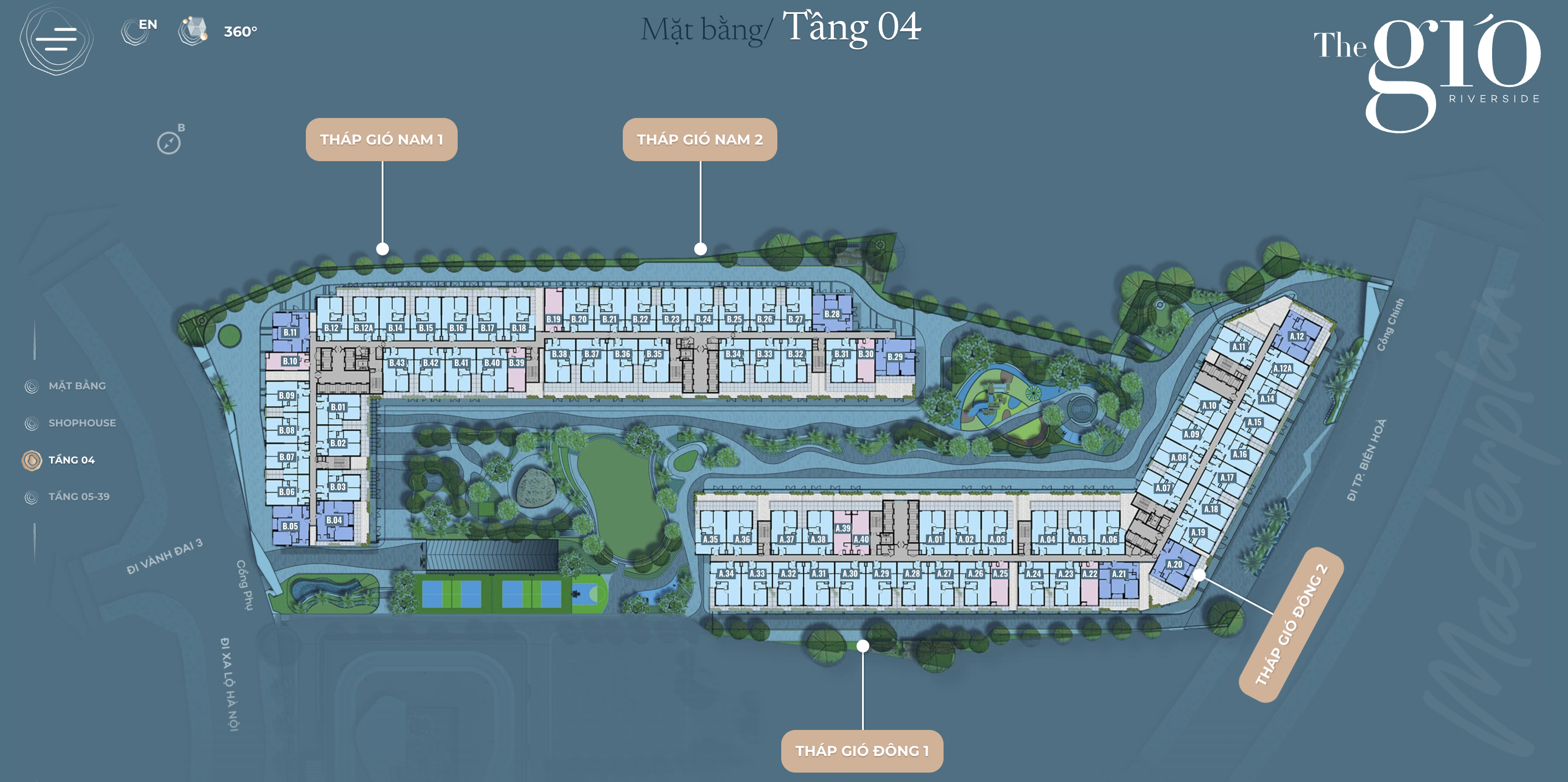 Mặt bằng tầng 4 The Gió Riverside