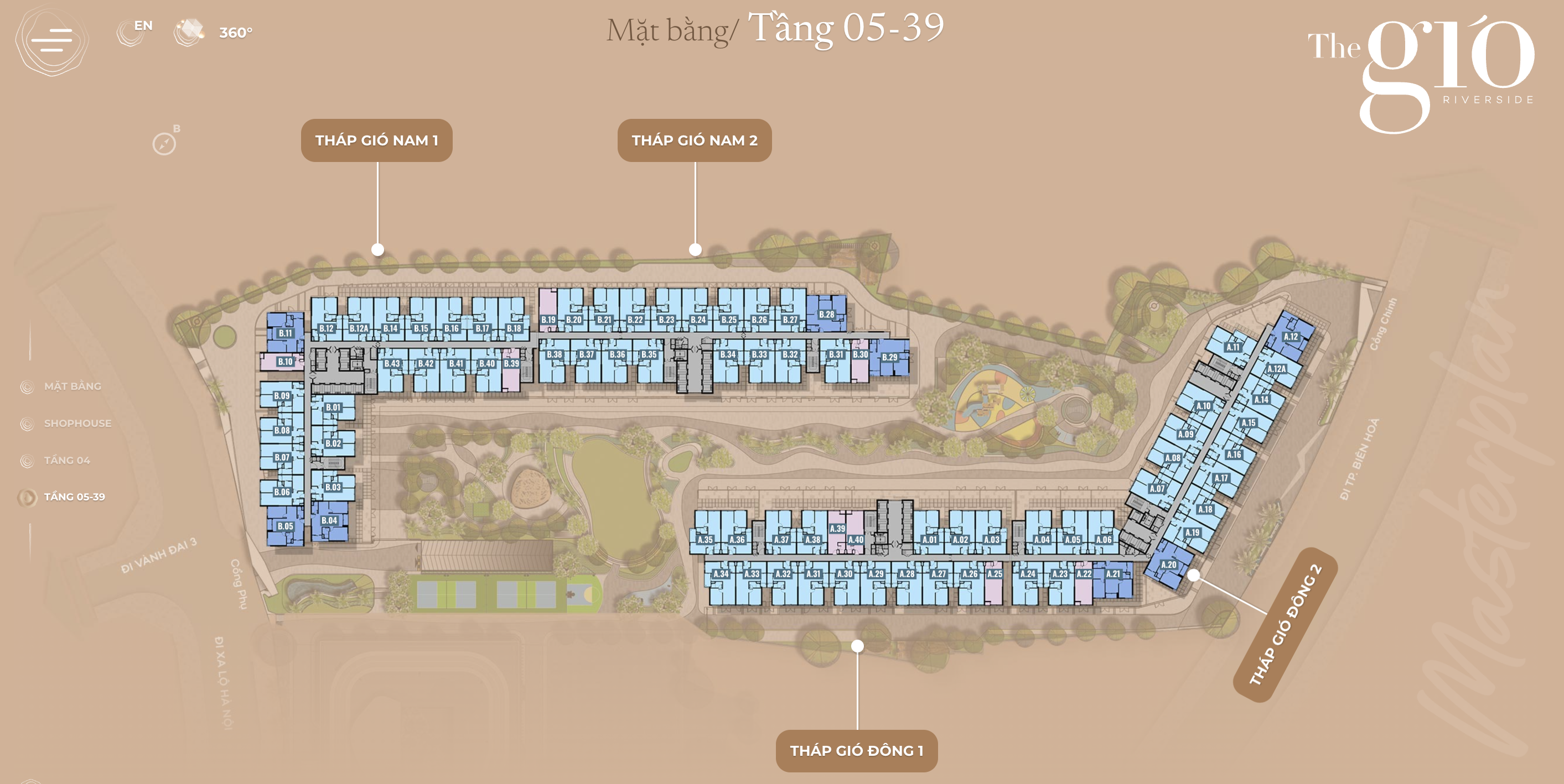 Mặt bằng tầng 5-39 The Gió Riverside